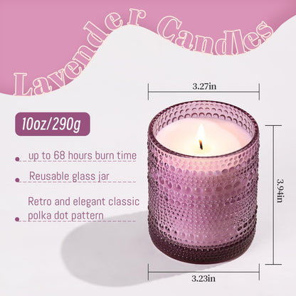 DARJEN Lavender Candles for Home- 10oz 68H Natural Soy Wax Aromatherapy Jar Candle with Strong Scent, Decorative Aesthetic Candles for Relax, Bedside, Laundry Room, Luxury Gift for Women