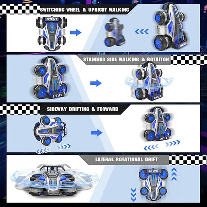 High Speed Remote Control Car Rc Drift 25KM/H 360° Rotating 2.4 GHz 4WD RC Cars for Boys Girls Adults RC Stunt Car with Lights &amp Music Wheelie Toy Car for Kids 4-8 8-16 Christmas Birthday Gift