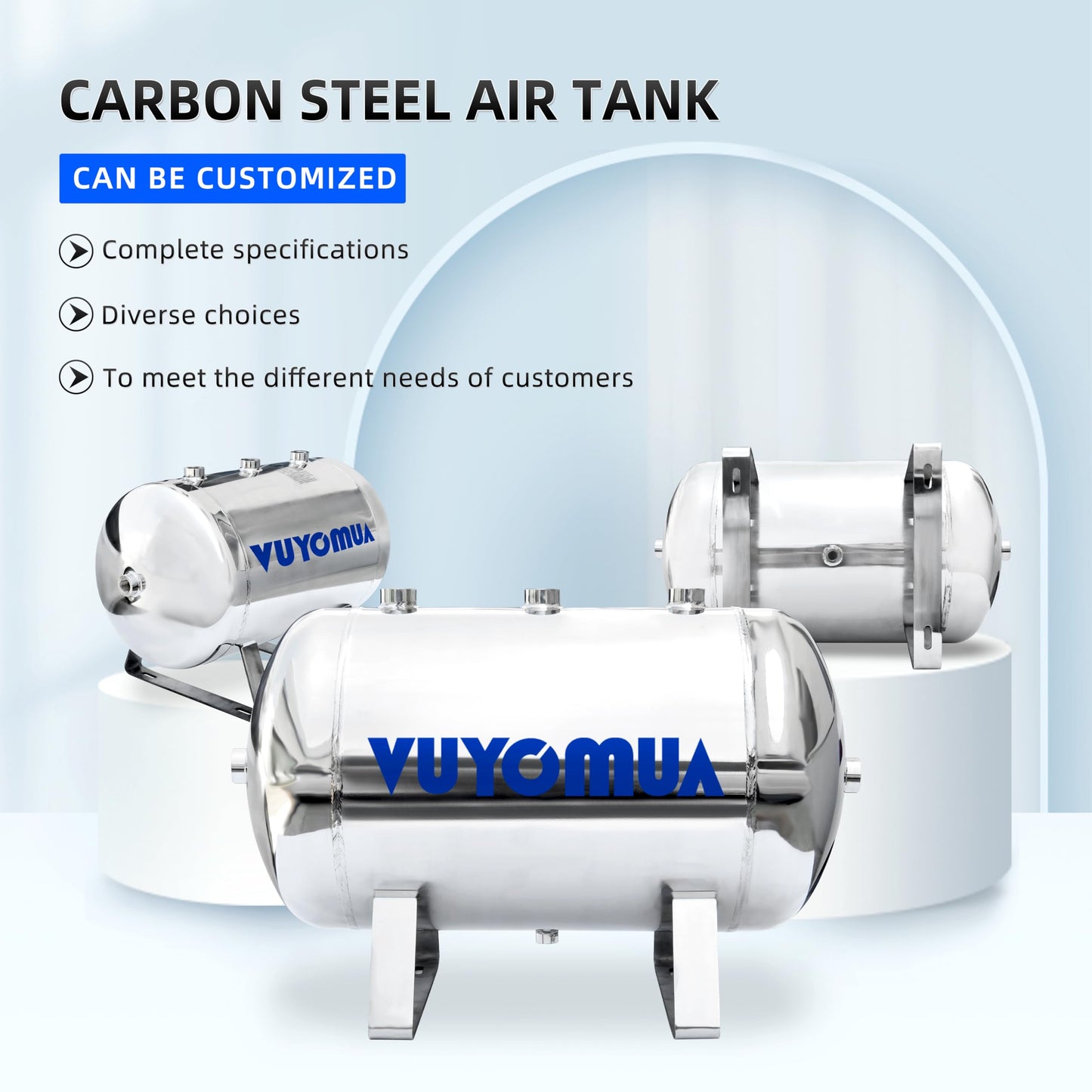 VUYOMUA 7.9Gallon 304 Stainless Steel High Pressure Mini Small Portable Air Tank Air Reservoir Water Storage Tank(30L-SG)