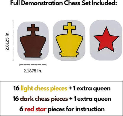WE Games Standard Chess Teaching Demonstration Board - 27 in. with Chess Pieces Included Portable Chess Club &amp Tournament Chess Set Training Perfect Chess Set for Beginners and Adults