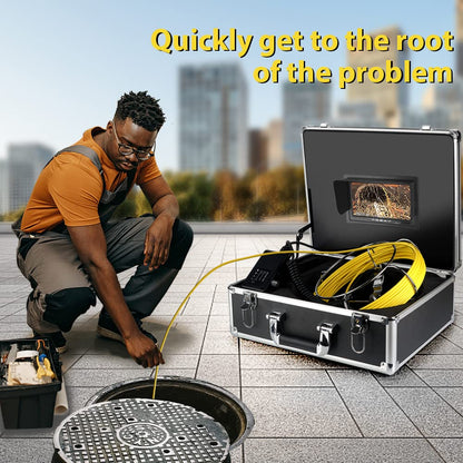 7 Inches Monitor 100ft/30m with Distance Mark Plumbing Snake Pipe Inspection Video Camera,DVR Recorder Waterproof IP68 Drain Sewer Pipeline Industrial Endoscope System…