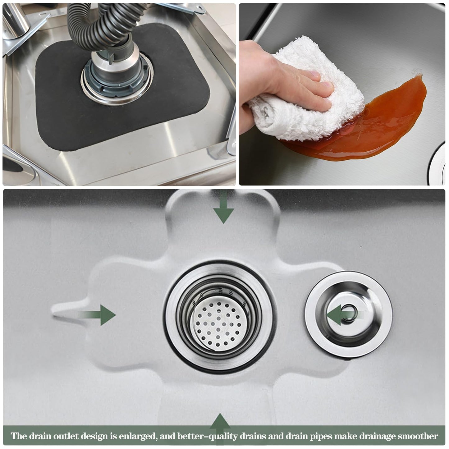 CYGJYZOD Floor Mop Sink With Drainage/Strainer,stainless steel utility sink,304 Stainless Steel,for Laundry Room,Kitchen, Restaurant, Garages,(S-17.7"L x 16.1"W x 21.6"H)