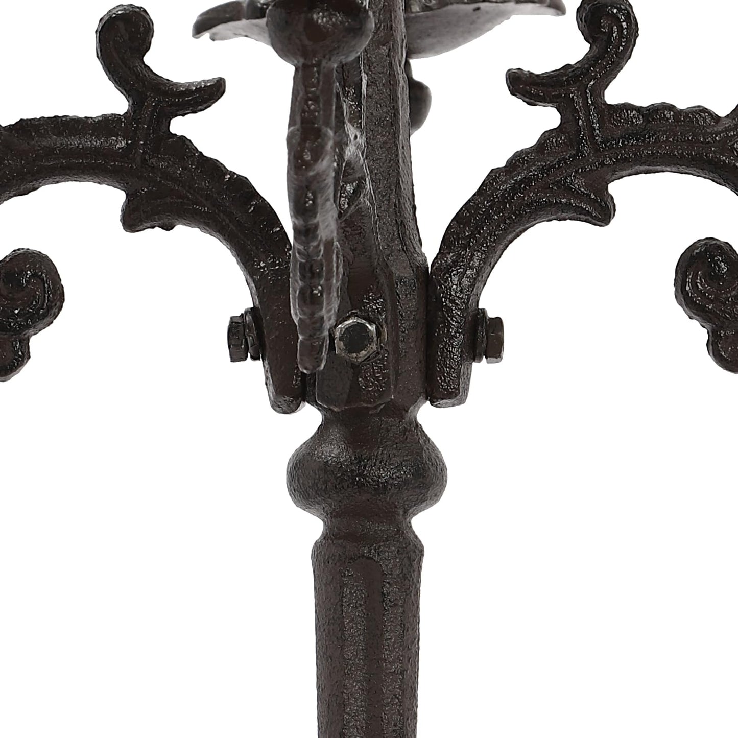 5-Arm Candle Holder, Vintage Candle Holder Set with Scroll Arms, Aged Iron Candelabra with 5-Inch Base, Romantic Table Centerpiece for Wedding, Birthdays, Anniversaries, Christmas, Valentine's Day