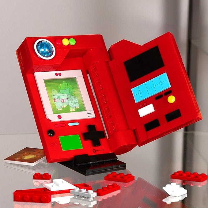 MEGA Pokémon Building Toys Set Kanto Region Pokédex with 322 Pieces Light and 5 Lenticular Cards for Kids or Adult Collectible