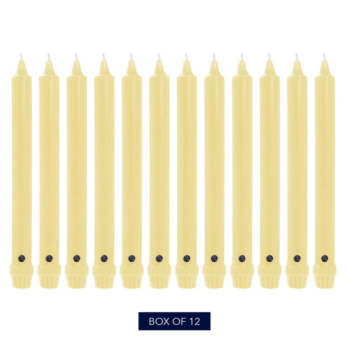 Colonial Candle Unscented Taper Candle, Classic Collection, Limoncello, 8 in, Pack of 12 - Up to 6 Hours Burn