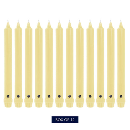 Colonial Candle Unscented Taper Candle, Classic Collection, Limoncello, 8 in, Pack of 12 - Up to 6 Hours Burn