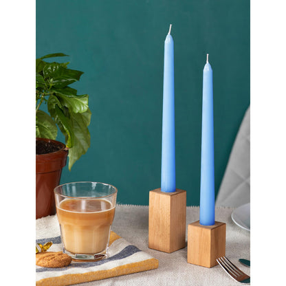 CANDWAX Light Blue 10 inch Taper Candles Set of 4 - Unscented Smokeless Dripless Tapers for Dinner Table, Home Decor, Easter Decor, Party, Wedding and Ordinary Dinners - Spring Candles