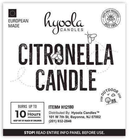 HYOOLA Citronella Votive Candles - 10 Hour Burn Time - 50 Pack, Ideal Bug Repellent Candles, European Made