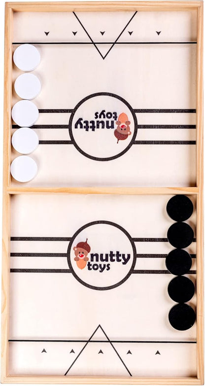 Nutty Toys Sling Puck Family Game XL - Fast &amp Rapid Tabletop Table Battle Top Xmas Gift 2025 Unique Kids &amp Adults Christmas Stocking Stuffer Idea Best Teenage Girl Teen Boy &amp Tween Hol