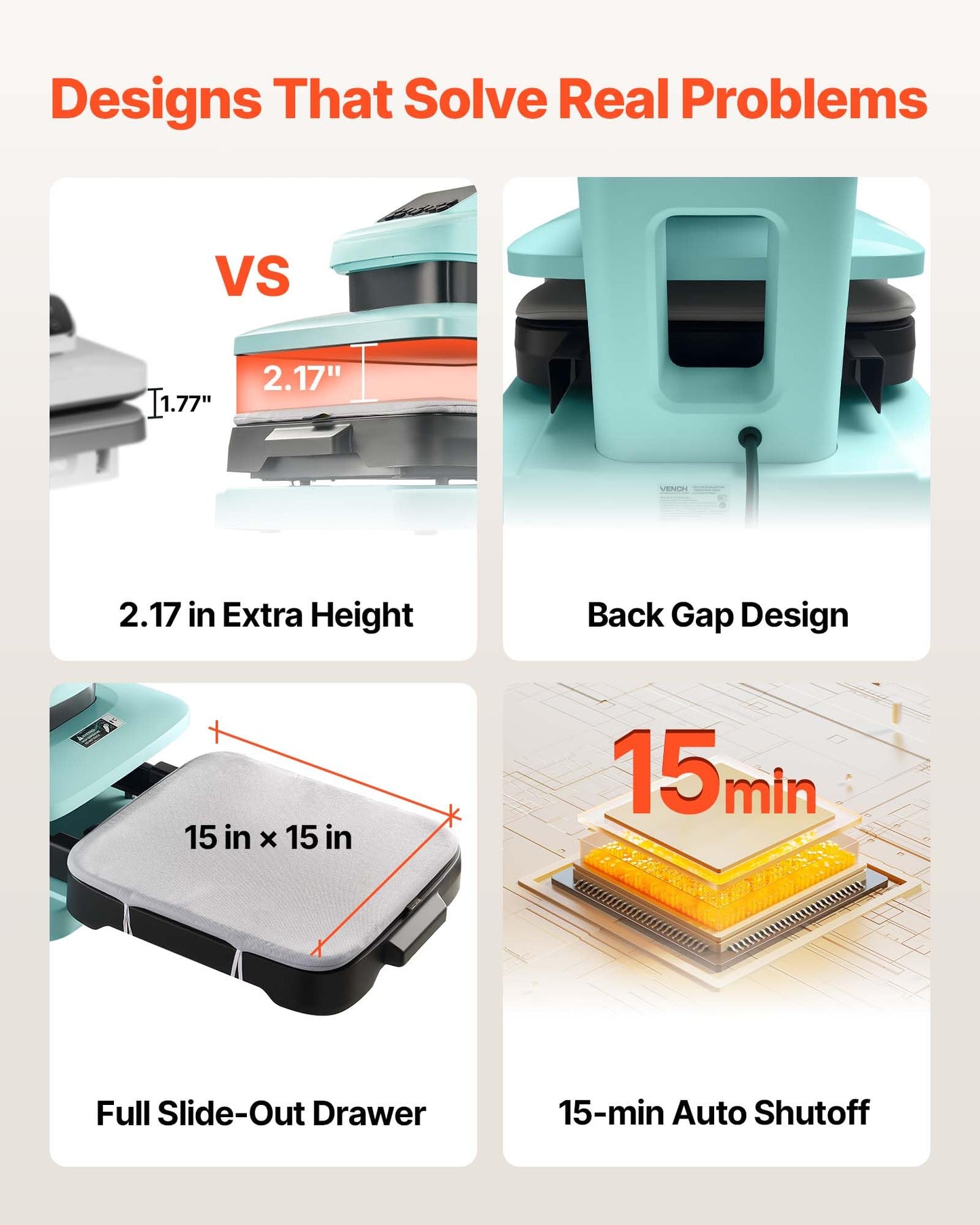 VEVOR Auto Heat Press Machine, 15 x 15 inch, T-Shirt Press Machine with Auto Release and Adjustable Pressure, Digital Display, Rapid Heating, for Sublimation, Vinyl, Heat Transfer Projects, Green