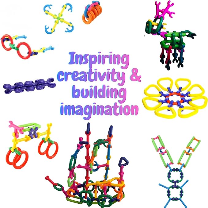 Click &amp Create Builder Set (80 pcs) - STEM Educational Interlocking Building Blocks for Kids Ages 2-7 Creative Construction Toy for Boys &amp Girls Colorful Fine Motor Skills Toy
