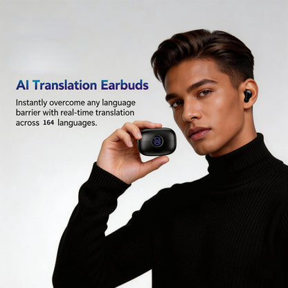 QYGCKJ NE79 Translation Earbuds Real Time, 2026 New AI 165 Language Translator Earbuds, Audifonos Traductores Inglés Español, Translate Ear Buds for Travel Learning Learning