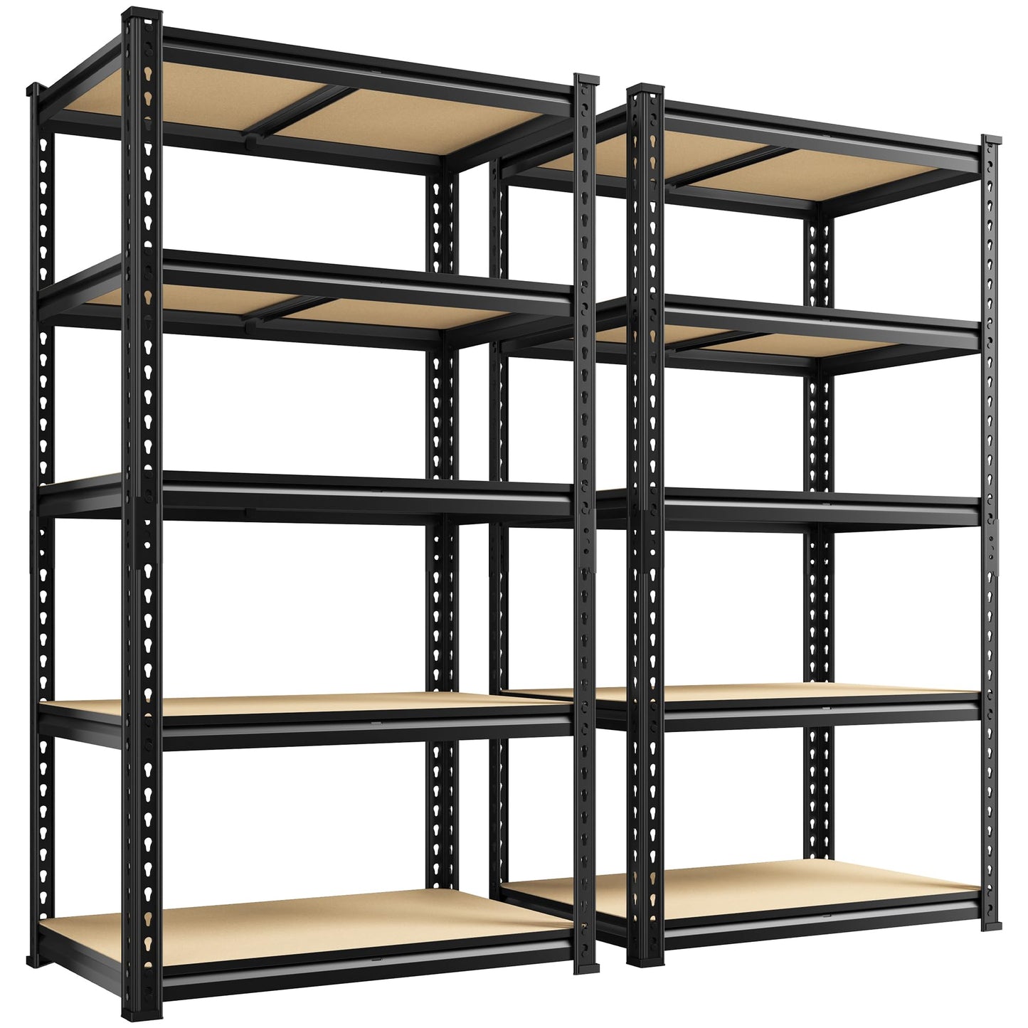 DurayLoly 2010LBS Garage Shelving Unit, Heavy Duty Storage Shelves, Adjustable 5 Tier Utility Metal Shelf for Pantry Kitchen Basement Commercial Use, 11.9" D×27.7" W×60" H, 2 Pack