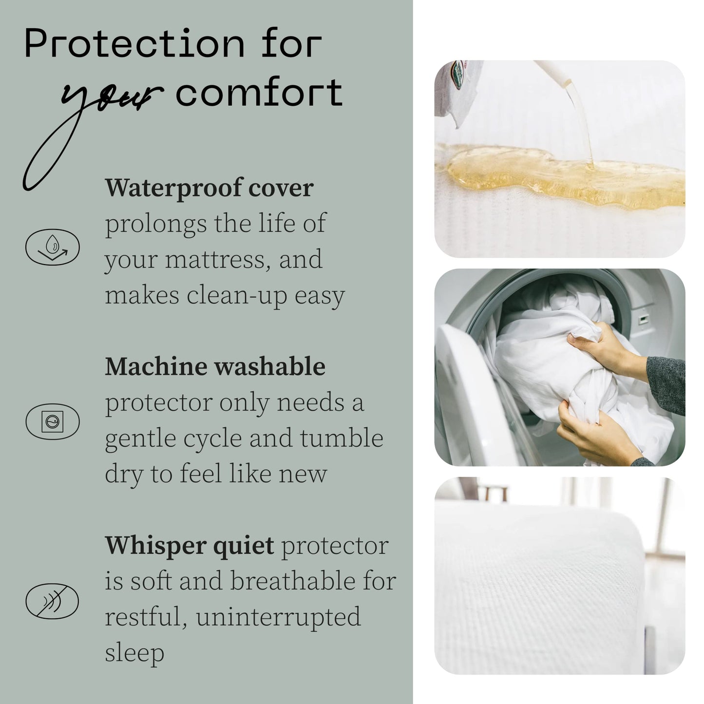 Coop Home Goods Ultra-Tech Waterproof Mattress Protector Cal King, Smooth Top Mattress Pad, Waterproof Cover, Up to 18 Inches Deep, Machine Washable, Noiseless Comfort, Cal King (72x84)