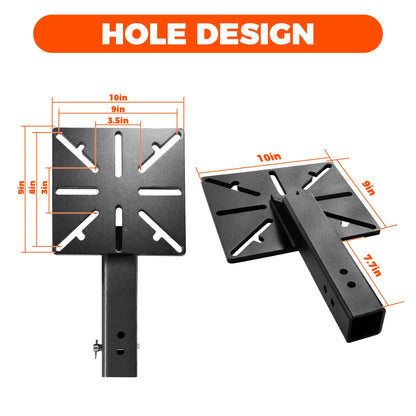 Mount Vise and Grinder,Heavy Duty Carbon Steel Single Mount Plate for Trailer Hitch, Portable Tool Mount for Bench Vise & Grinder (2" Receiver)