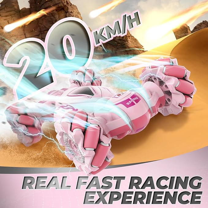 Dysaim Gesture RC Car Gesture Sensing RC Stunt Car Toys for Kids 6-12 yr 2.4GHz 4WD Hand Remote Control with Lights Music Off-Road 360° Rotation Drift for Birthday Toy Gifts