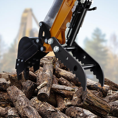 DANWIWEE Hydraulic Thumb Clip for Mini Excavators, with 2*M14 Hoses and Screws, Small Digger Attachments fit Most of up to 2 tons