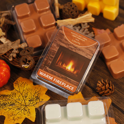 SCENTORINI Wax Melts, Warm Fireplace Scented Wax Melts, Summer Scent, Natural Soy Cubes for Candle Making, Wax Warmer, Home Christmas Decoration, Pack of 4