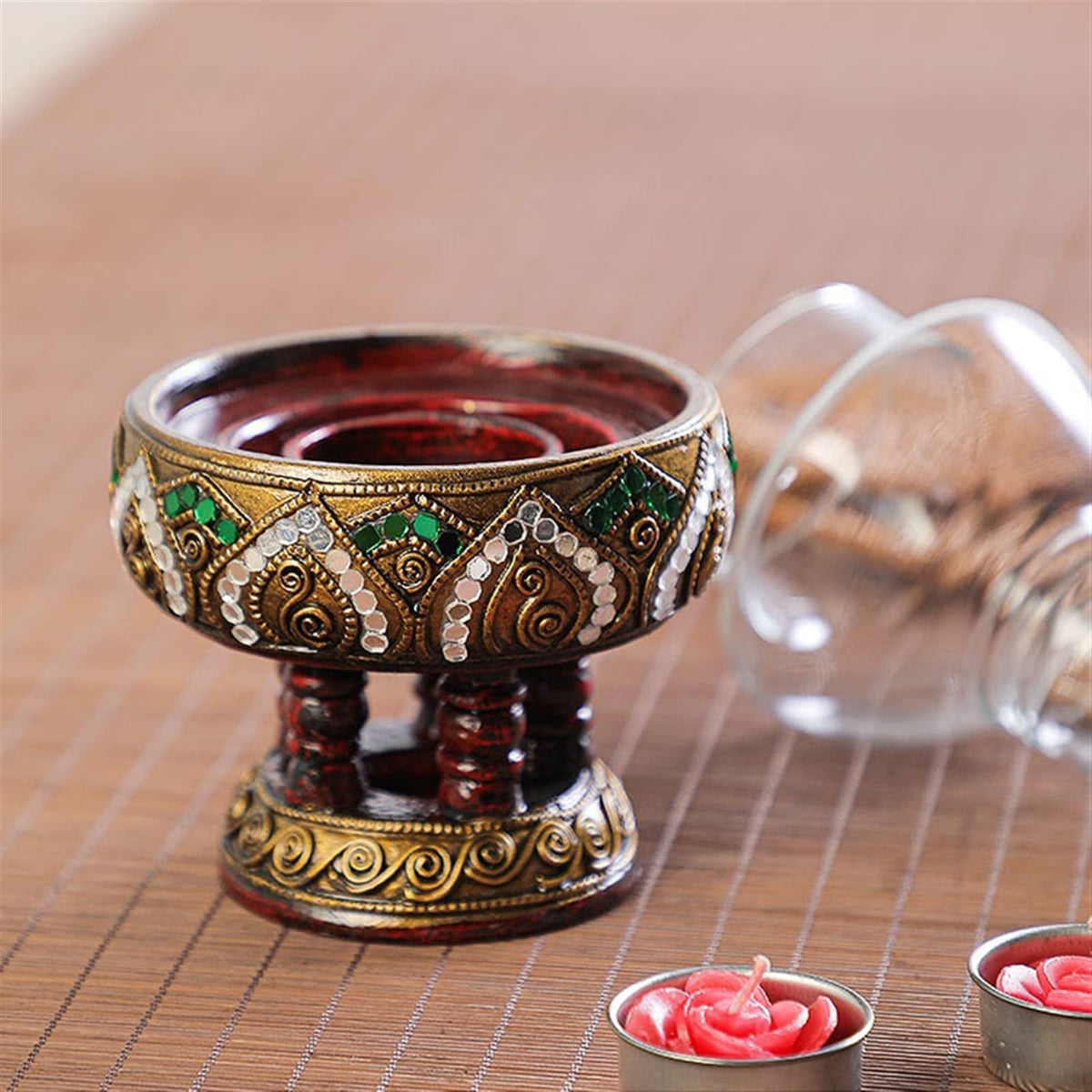 Candlestick Holders Wooden Candlestick Retro Windproof Candle Holder Dinner Table Candlestick Decoration Candle Holders