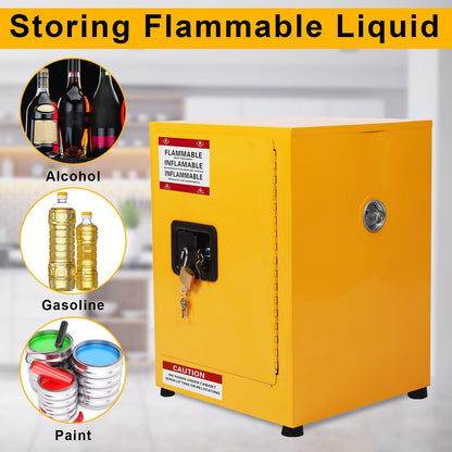 EliteEdge 16 Gallon Flammable Storage Cabinet, Galvanized Steel Hazardous Storage Cabinets with Adjustable Shelf, for Industrial and Home Use