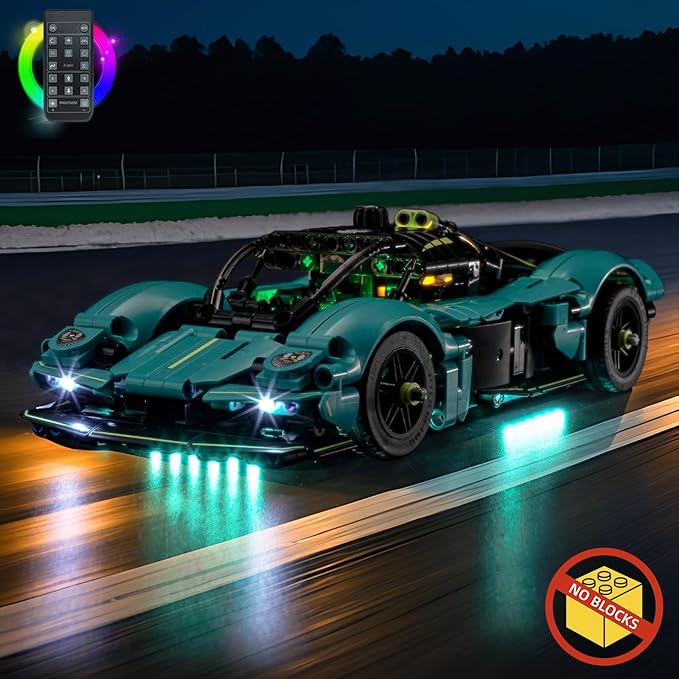 BrickBling LED Light Kit Compatible with Lego Technic Aston Martin Valkyrie 42208 - Not Come with Car (RC Version Light)