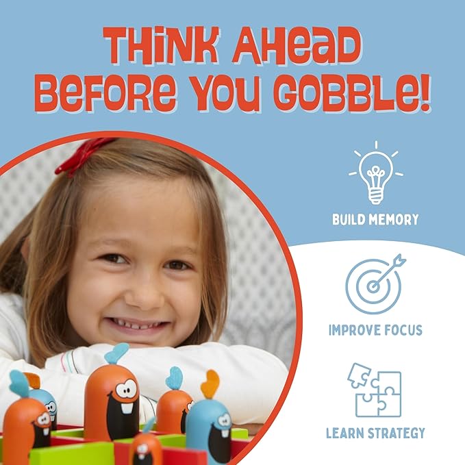 Blue Orange Gobblet Gobblers Plastic - Tic Tac Toe Strategy Game for Kids Families and Adults Educational and Award Winning