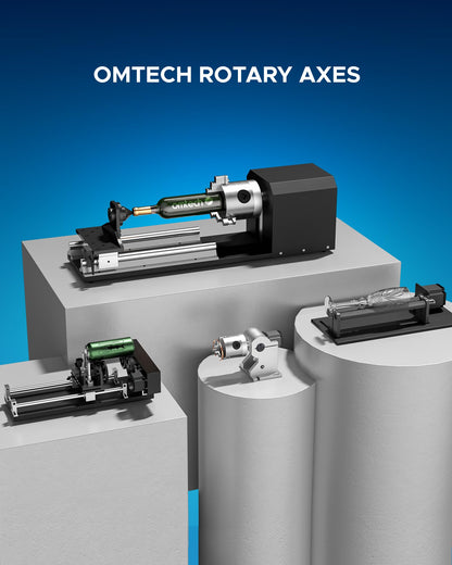 OMTech Rotary Cutter and Engraver Attachment with 3-Jaw Chuck and 2-Phase Stepper Motor for 50W 60W 80W 100W 130W CO2 Laser Engraving Machines Rotary Tool Accessory Kit for Wood and More