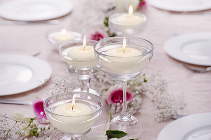 BOLSIUS White Floating Candles 3 Inch - Set Of 12 Maxi Candles - 8 Hour Clean Burning - Palm Oil Free - 0% Animal Fat - Premium European Quality