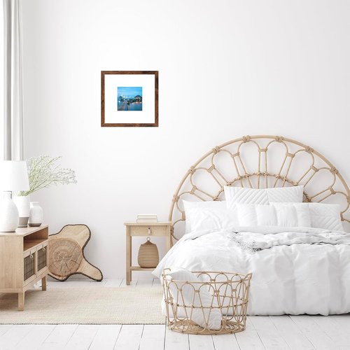 JCJMY 8x8 Picture Frame Set of 6 - Versatile Wall Hanging & Tabletop Display in Deep Brown