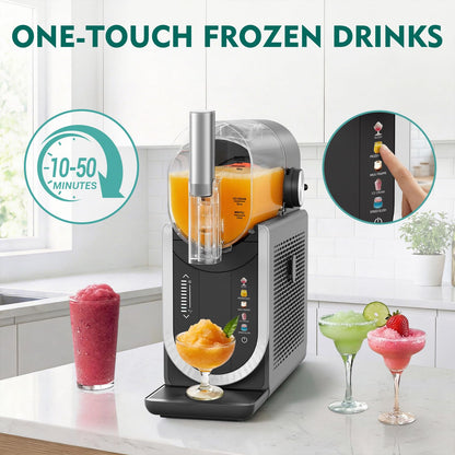 Slushie Machine No Ice Needed, Margarita Machine & Slushy Machine for Home, 5 Preset, Rapid Freezing, Self-Cleaning, 66oz Slushie Maker for Frappes, Spiked Slush, Ice Cream and More, Grey
