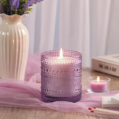 DARJEN Lavender Candles for Home- 10oz 68H Natural Soy Wax Aromatherapy Jar Candle with Strong Scent, Decorative Aesthetic Candles for Relax, Bedside, Laundry Room, Luxury Gift for Women