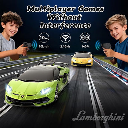 Lamborghini Remote Control CarOfficially Licensed 1:16 Scale Lambo Rechargeable Hobby Rc Cars with Headlight 2.4GHz Race Car Toys for Boy Girl 4-12 Years Old 12Km/h (Yellow)