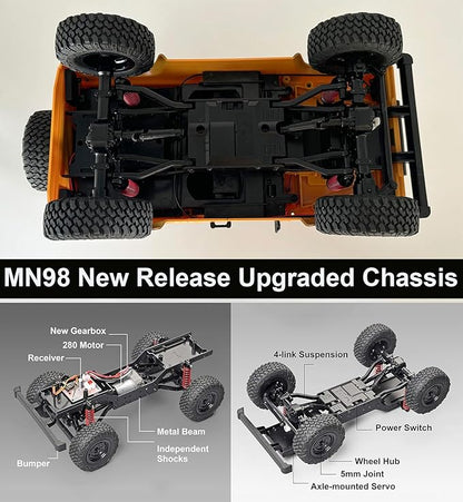 RC Crawler Remote Control Truck Off Road 1/12 Scale RC Rock Crawler 4x4 RTR Land Rover All Terrain 280 Motor Proportional Throttle Steering Upgraded Chassis 2025 Hobby Toy Adult MN98