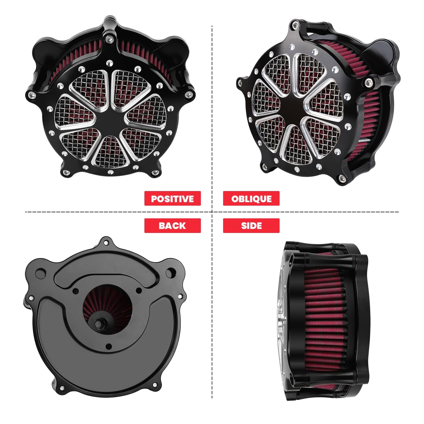 kekykm Twin Cam Air Filter Cleaner Intake Filter Saddlebag Guard Crash Bar Bracket for Harley Touring 2009-2016 Street Glide Road Glide Road King Electra Glide