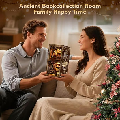 Book Nooks for Adults DIY Miniature Dollhouse Book Nook Kit Model Kits Craft Kits for Adults 3D Wooden Puzzle Book Nook Craft Bookshelf Decor Adult Craft Kits Gift with Led Light