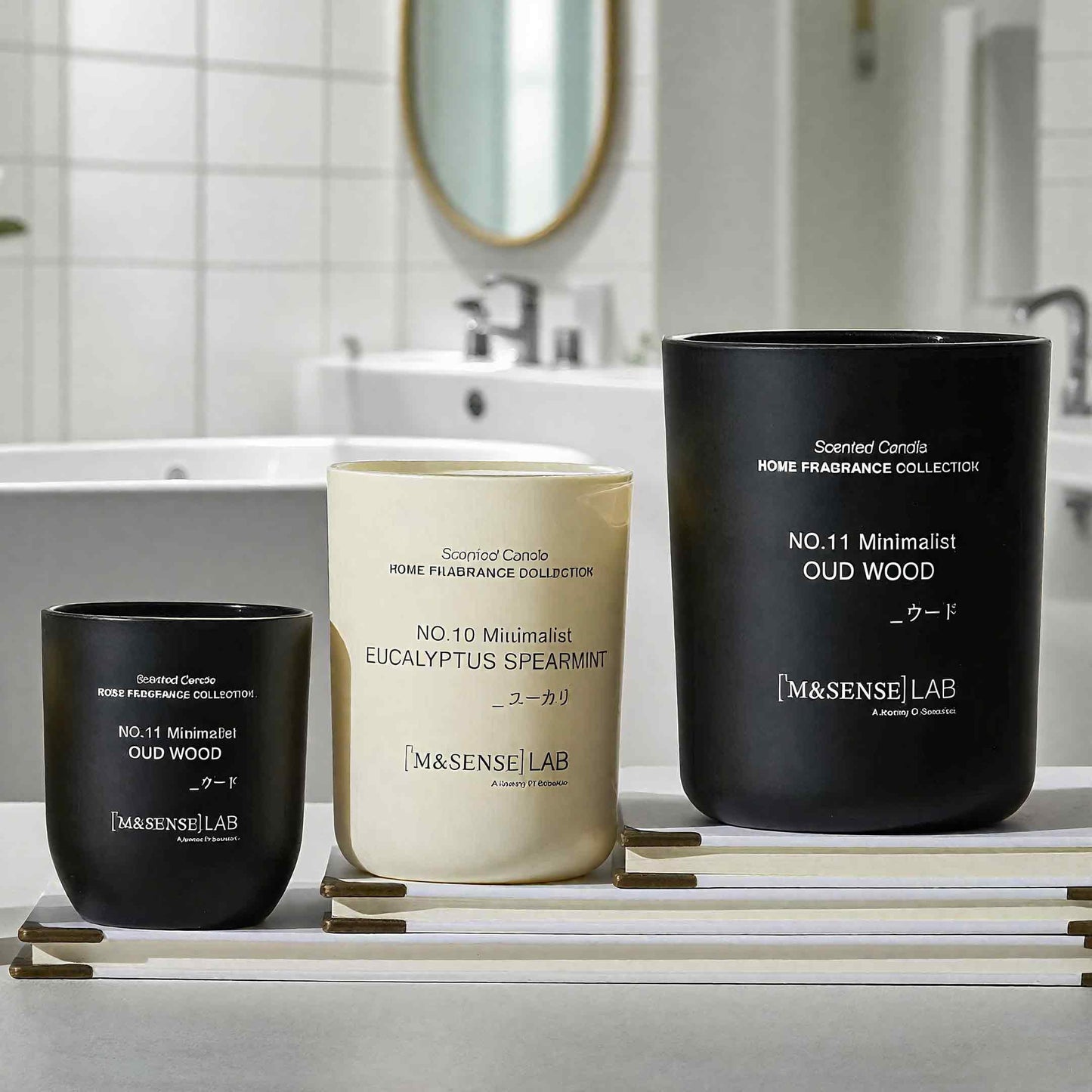 M&SENSE Natural Soy Candle| Eucalyptus Mint | 5.3 oz | Mini Spring Scented Candles for Relaxation,Meditation, Home Décor | for Bedroom, Office, Party Small