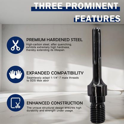 DaduoRi 10 Inch Wet Core Drill Bit & SDS Max Shank Drill Adapter - 10" Diameter Core Bits for Concrete, 14" Drilling Depth, 1-1/4"-7 Thread Diamond Core Bit for Cured Concrete, Masonry, Brick