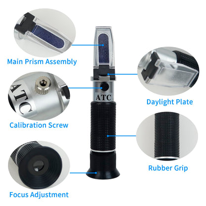 NANBEI 0-32% Brix Meter Refractometer with ATC, brix Refractometer,lab Refractometer forfruit, Fruit Juice,Wine Making