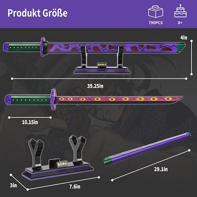 TOY PLAYER Demon Sword Toy Building Set Compatible with Lego with Scabbard and Stand Anime Sword Toy Building Set for Collecting and Gifting (789 Pcs)