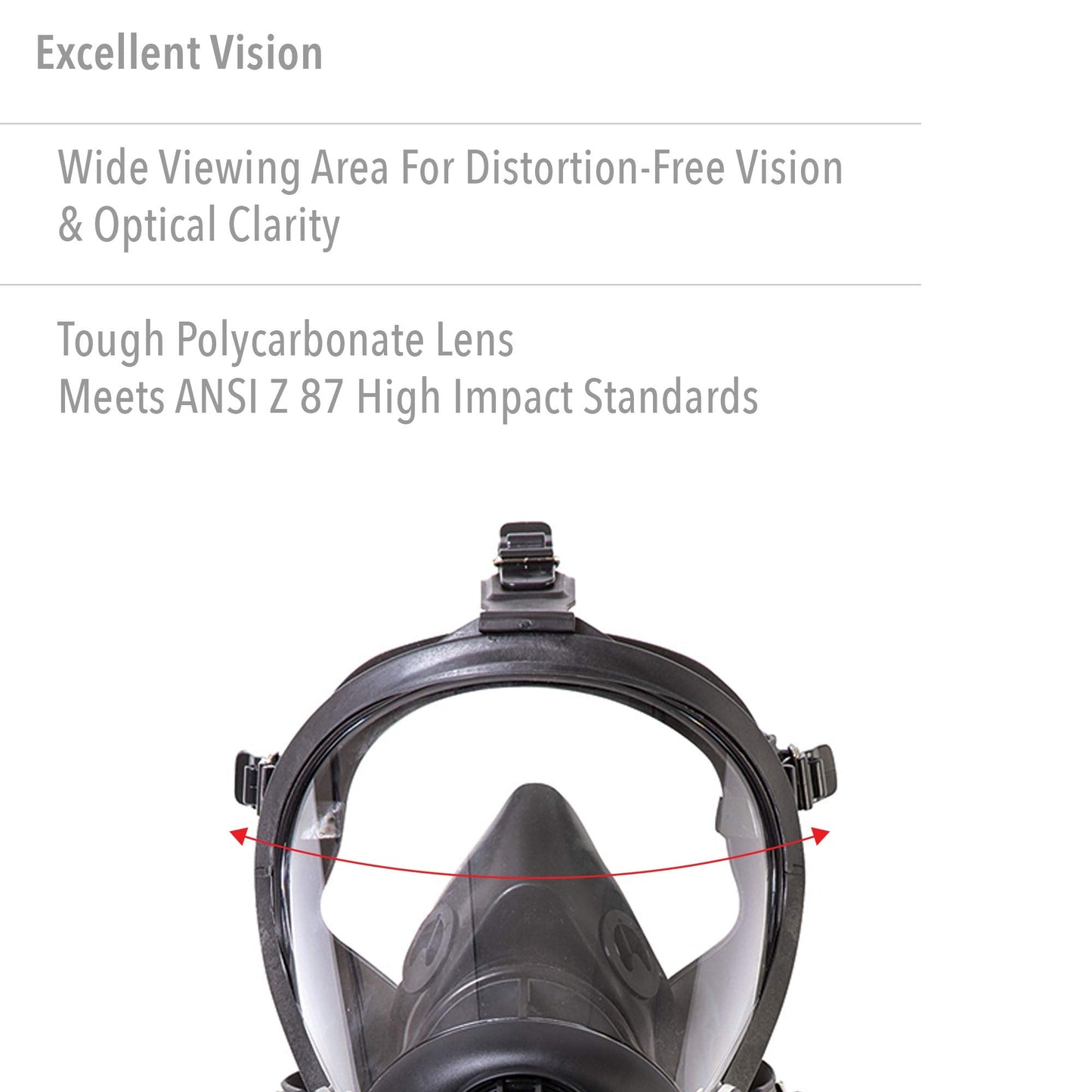 Honeywell North RU6500 Series Full Face Respirator with 5-Point Head Strap, Large (RU65001L)