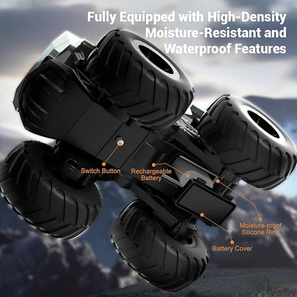 1:16 Cybertruck Remote Control Car 2.4 GHz 4WD Amphibious Off-Road Pick-up Truck with LED Light Waterproof Monster Truck Hobby RC Cars Toys for Teen Adults