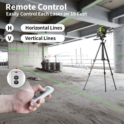 IKOVWUK 4x360° Laser Level Pro Kit, Self-leveling Tool for Construction, Tiling Floor & Picture Hanging, 4D Cross Line Laser Level with Fine-tuning Bracket, 16 Lines Laser level with 2*4000mAh Battery