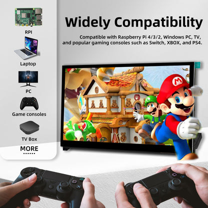 iPistBit Raspberry Pi Screen, 7 Inch Touchscreen Monitor, IPS 1024×600, Dual Built-in Speakers, HDMI Portable Monitor Compatible with Raspberry Pi 5/Pi 4B/3B+/3B, BB Black, Win11/10/8/7, Driver Free