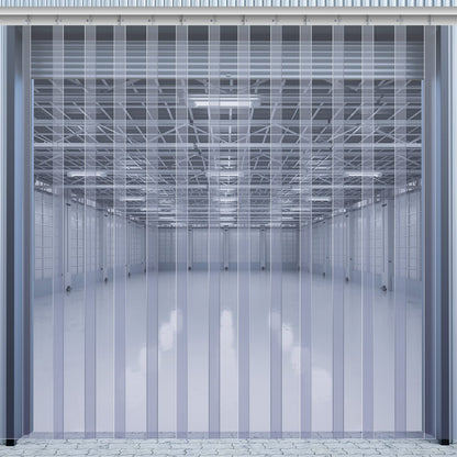 Juexica 84 x 118 Inches Plastic Strip Door Curtain Kit 0.08'' Walk in Cooler Curtains Thickness PVC Freezer Door Curtain Smooth Waterproof Hurricane Shutters Gate for Warehouse Garage Industry(Clear)