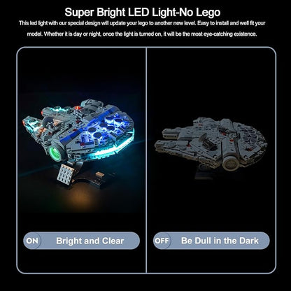 BrickBling LED Light Only Compatible with Lego A New Hope Millennium Falcon 25th Anniversary Buildable Starship 75375 - Light Kit Only Not Come with Model