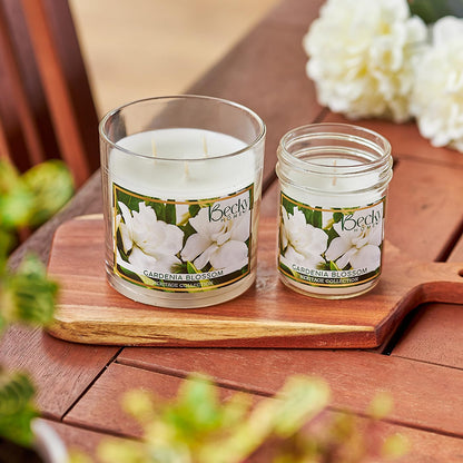 Becky Home 8oz Gardenia Scented Candles for Home, 45 Hrs Soy Wax Scented Candle for Stress Relief, Aromatherapy Candle Gifts for Men and Women, Floral Scent