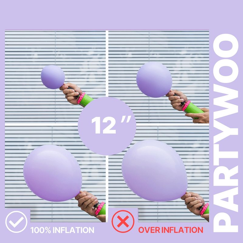 PartyWoo Pink and Purple Balloons 66pcs 12 Inch Baby Pastel Light Metallic Pink Light Purple Lavender Lilac Confetti Balloons for Baby Shower Princess Butterfly Birthday Party Decorations