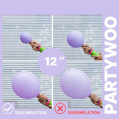 PartyWoo Pink and Purple Balloons 66pcs 12 Inch Baby Pastel Light Metallic Pink Light Purple Lavender Lilac Confetti Balloons for Baby Shower Princess Butterfly Birthday Party Decorations