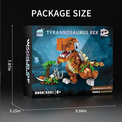 MENTOJOY Poseable Baby T.rex Building Set – 630 Pieces STEM Dinosaur Toy Suitable for Children Age 6 and Above | Jurassic Educational Gift