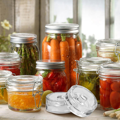 Fermentation Weights,2 Pack Glass Fermentation Weights with Grip Handle,Fermenting Weights for Wide Mouth Mason Jar and Canning Fermenting Pickling Sourkrout